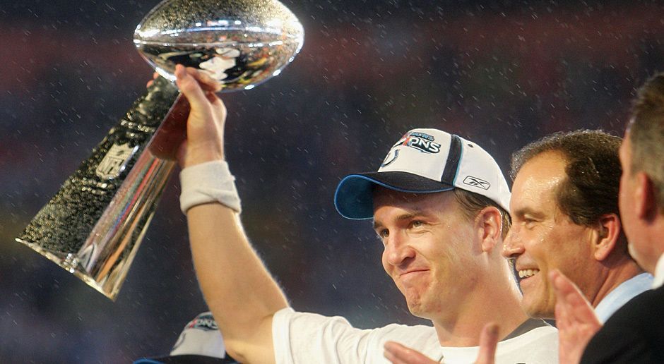 
                <strong>Manning Super Bowl</strong><br>
                Drei Jahre später erreichte Manning dann seinen Karriere-Höhepunkt. Manning führte die Colts zum 29:17-Sieg gegen die Chicago Bears im Super Bowl XLI 2007. 2010 später verlor Manning dann jedoch im Super Bowl XLIV gegen die New Orleans Saints. Einen neuen 90-Millionen-Dollar-Vertrag erhielt er 2011 dennoch.
              