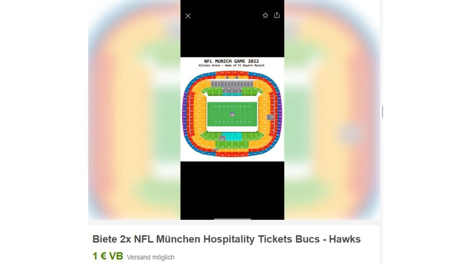 
                <strong>Horrende eBay-Angebote für das NFL-Spiel in Deutschland</strong><br>
                Verlockendes Angebot für einen Euro. Leider auf Verhandlungsbasis.
              