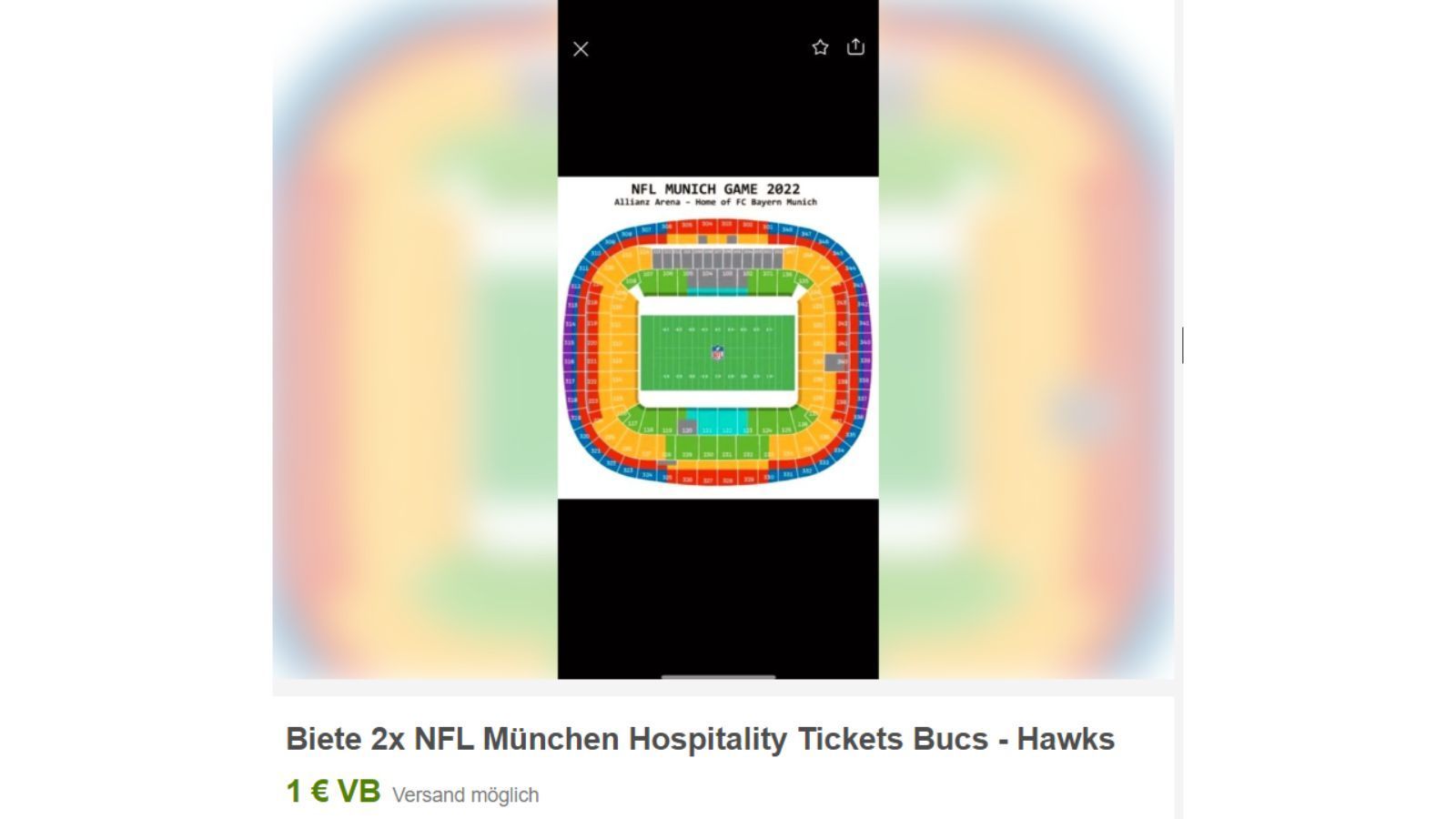 
                <strong>Horrende eBay-Angebote für das NFL-Spiel in Deutschland</strong><br>
                Verlockendes Angebot für einen Euro. Leider auf Verhandlungsbasis.
              