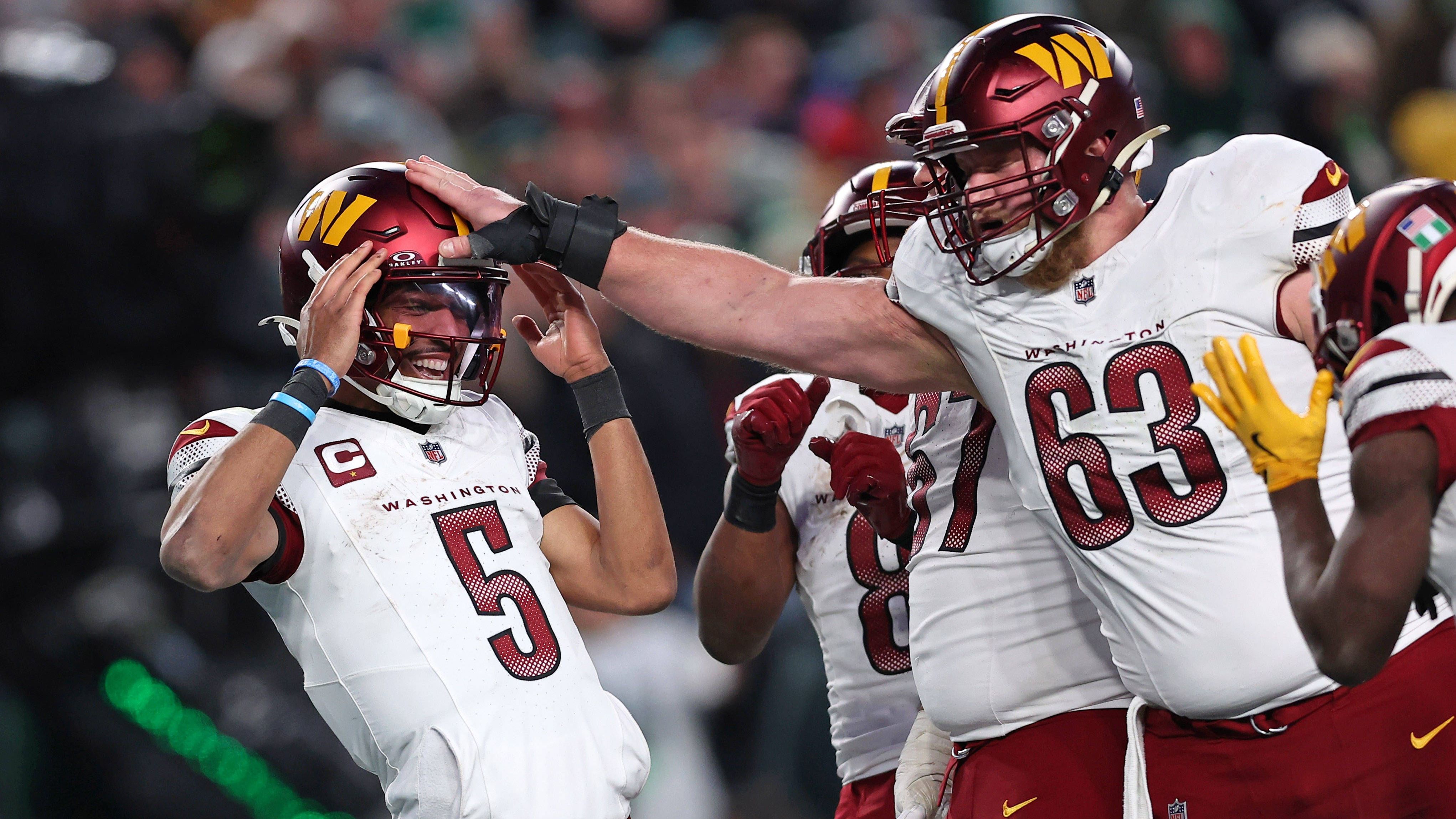 <strong>Platz 25: Washington Commanders<br>Penalty Yard Differential: -111</strong><br>Selbst erhaltene Penalties: 960 Yards<br>Penalties der Gegner: 849 Yards