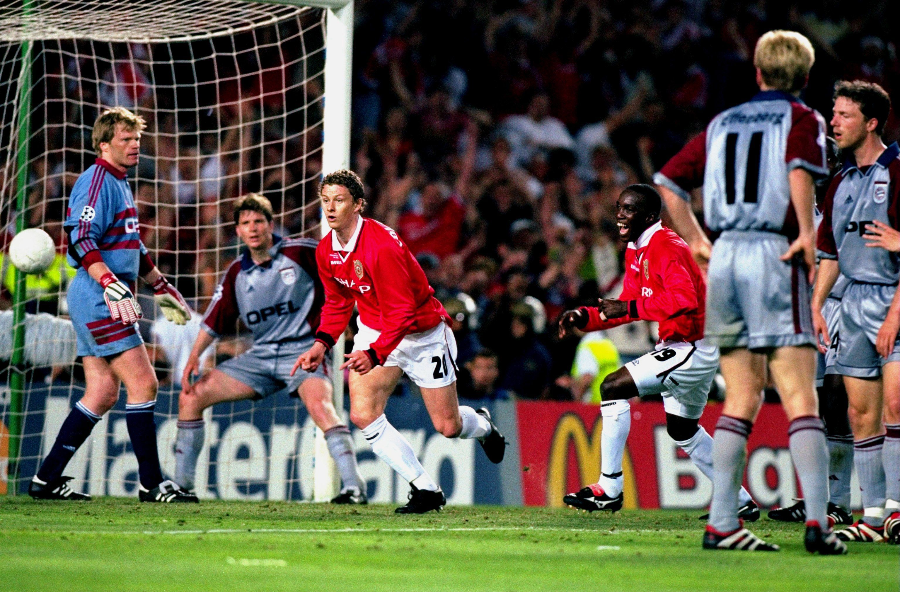 
                <strong>ManUtd - FC Bayern: 2:1 (1999, Finale)</strong><br>
                In der 93. Minute kommt es noch schlimmer: Der "Killer mit dem Babyface" Ole Gunnar Solskjaer schockt Oliver Kahn und Co. in der 93. Minute mit dem 2:1 für United.
              