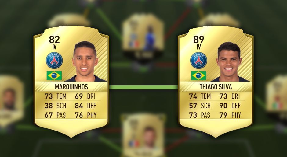 
                <strong>Marquinhos – Thiago Silva</strong><br>
                Thiago Silva und Marquinhos bilden eine starke Verteidigungsmauer. Beide kommen aus Brasilien und spielen bei Paris Saint-Germain. Dadurch sind sie sich chemietechnisch schon mal gut versorgt.
              