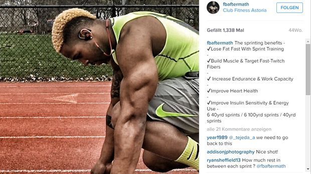 
                <strong>Terron F. Beckham auf der Laufbahn</strong><br>
                ... wie hart er täglich trainiert ...
              