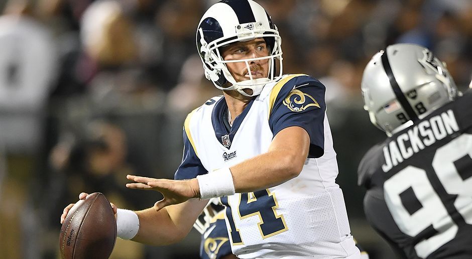 
                <strong>Los Angeles Rams: Sean Mannion</strong><br>
                Drittes NFL-Jahr0 Spiele als Starter62 Career-Passing-Yards0 Touchdowns, 1 Interception
              