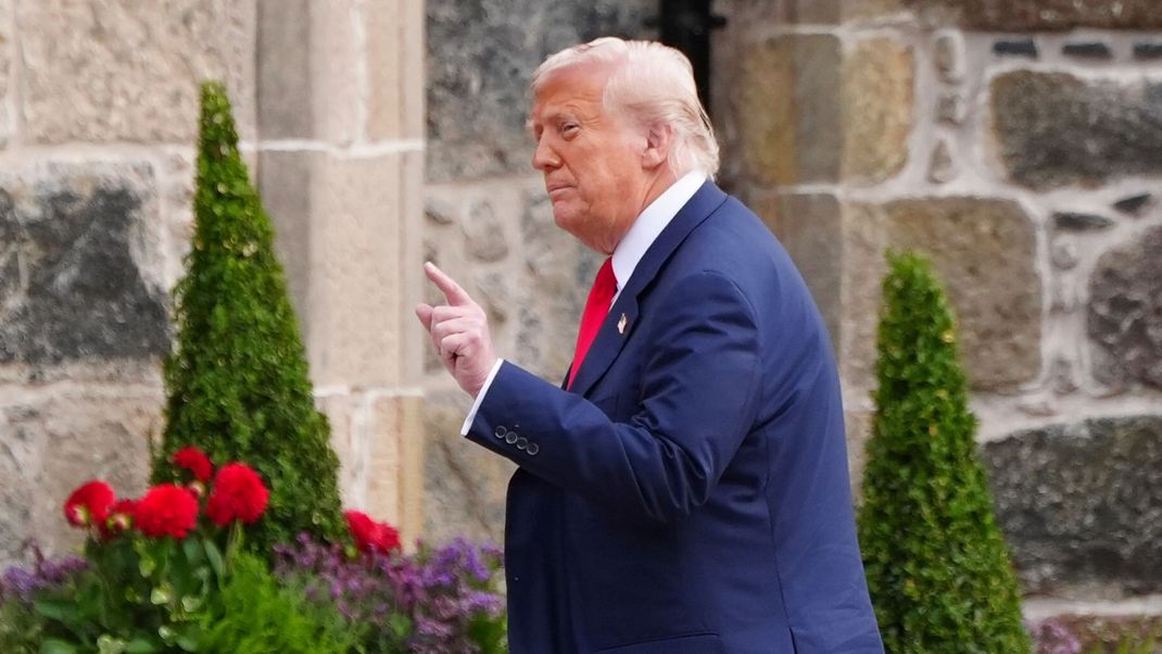 US-Präsident Donald Trump bei einem Treffen auf seinem schottischen Golfressort in Aberdeenshire