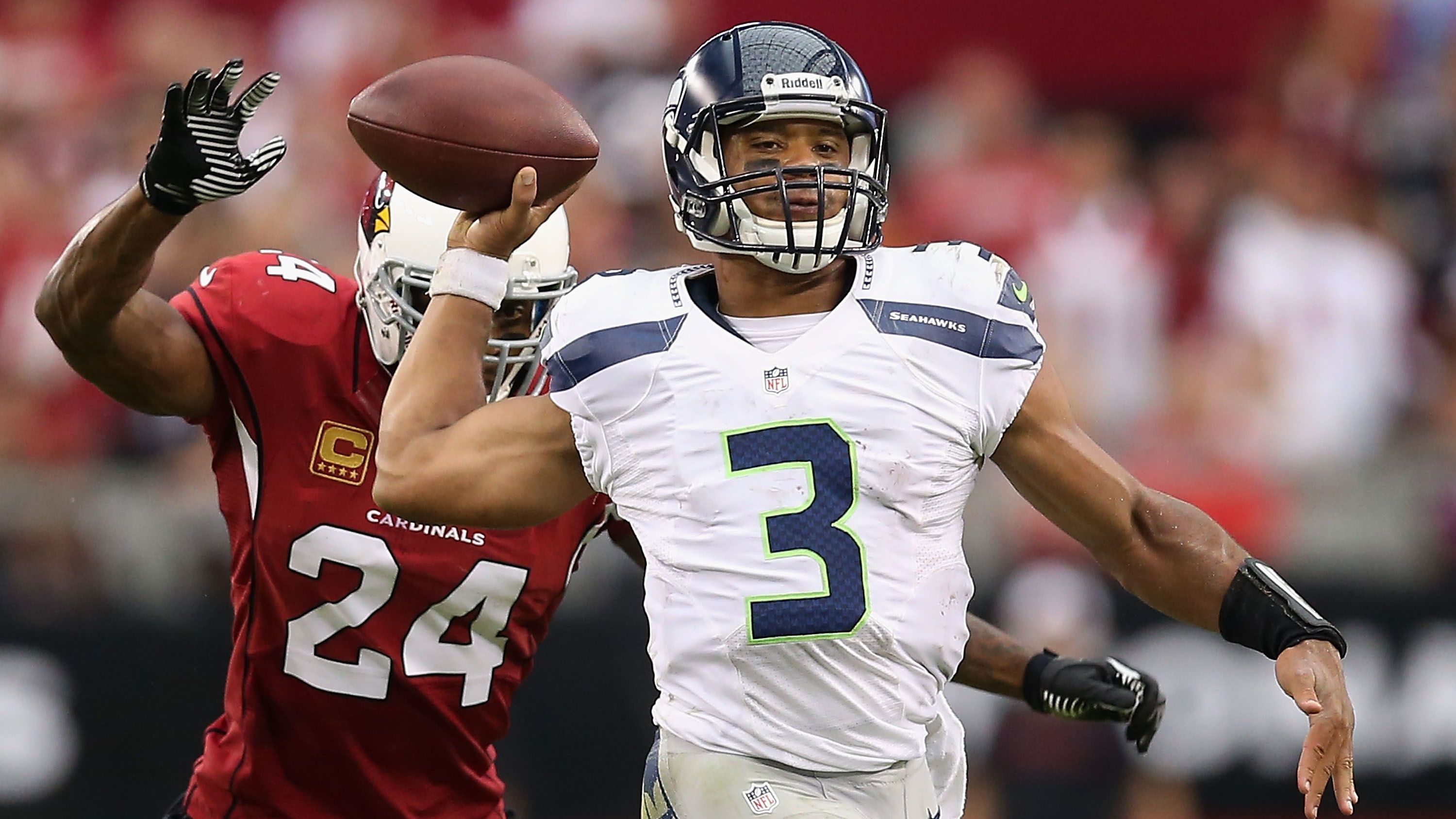 <strong>Platz 34: Russell Wilson (damals Seattle Seahawks)</strong><br>Erster NFL-Start: Week 1, 2012 @ Arizona Cardinals<br>Statistiken: 18/34, 153 Yards, 1 TD, 1 INT<br>QBR: 62,5