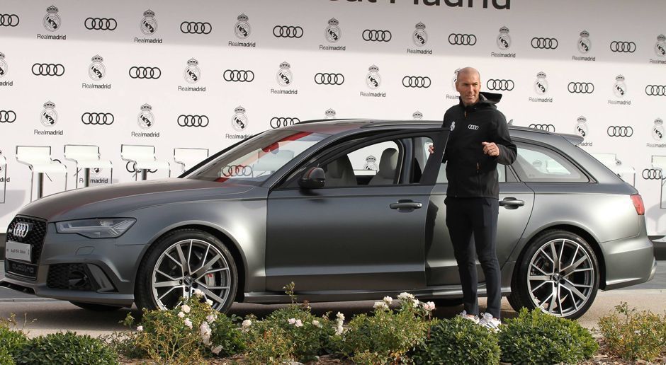 
                <strong>Real Madrid & Audi</strong><br>
                Zinedine Zidane (Trainer)Auto: Audi RS6
              