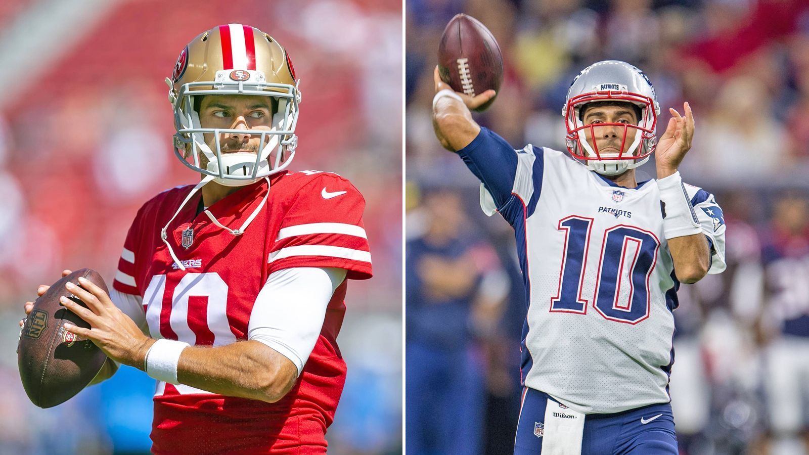 
                <strong>Das sprang nach dem Garoppolo-Trade für die Patriots wirklich heraus</strong><br>
                Während der Spielzeit 2017 tradeten die New England Patriots Quarterback Jimmy Garoppolo zu den San Francisco 49ers. Die Franchise um Head Coach und General Manager Bill Belichick erhielt im Gegenzug einen Zweitrundenpick im Draft 2018 von den Kaliforniern. Aus diesem einen Pick haben die Patriots aber mehr als nur Kapital geschlagen: Belichick haben diese eine Auswahlmöglichkeit durch weitere Trades in insgesamt SIEBEN (!) weitere Draft-Picks umgewandelt! ran.de zeigt, was (bisher) für die Patriots aus dem Garoppolo-Trade herausgesprungen ist.
              