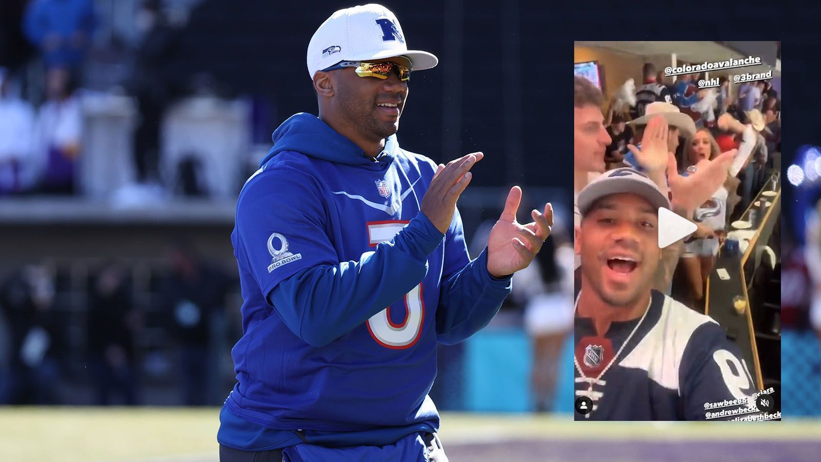 <strong>Russell Wilson</strong><br>
                Der Quarterback der Denver Broncos war 2022 bei den Stanley Cup Finals vor Ort und feuerte dabei zusammen mit seiner Frau Chiara und den Kids die Colorado Avalanche an.
