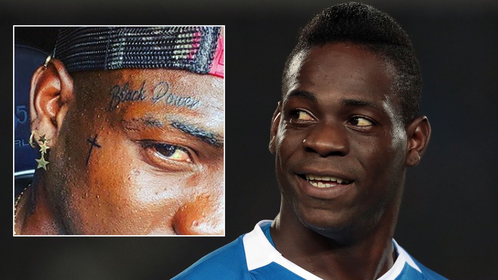 
                <strong>Mario Balotelli</strong><br>
                Der italienische Stürmer-Star Mario Balotelli hat ein Zeichen gesetzt - und zwar im eigenen Gesicht. Der Fußballer präsentierte sein neues Tattoo mit dem Schriftzug "Black Power" über dem rechten Auge. Diesen Spruch benutzte Balotelli in der Vergangenheit immer wieder in sozialen Medien, wenn er sich gegen rassistische Anfeindungen zur Wehr setzte. Unter dem Schriftzug hat sich der Stürmer, der zuletzt in der Serie A für Brescia spielte, auch noch ein Kreuz tätowieren lassen.
              