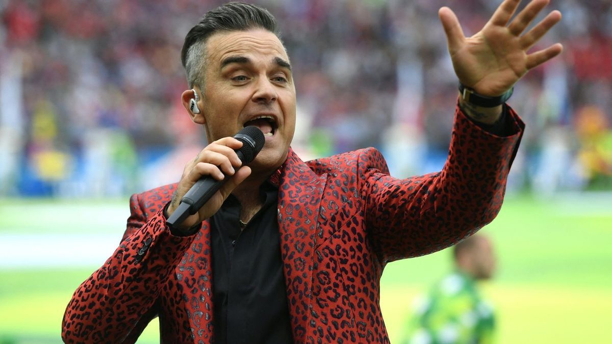 Popstar und Fußballfan: Robbie Williams 2018 in Moskau