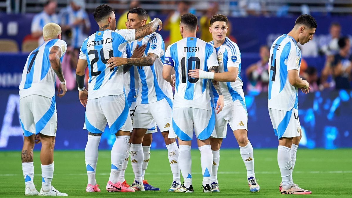 RECORD DATE NOT STATED Copa America USA 2024 Argentina vs Colombia - Final Rodrigo de Paul, Enzo Fernandez, Angel Di Maria, Lionel Messi, Julian Alvarez of Argentina during Final match between Arge...