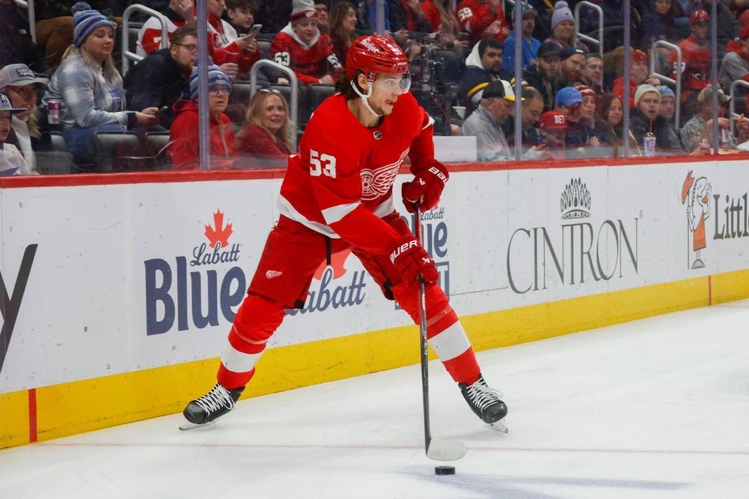 Moritz Seider musste mit den Red Wings eine Pleite hinnehmen