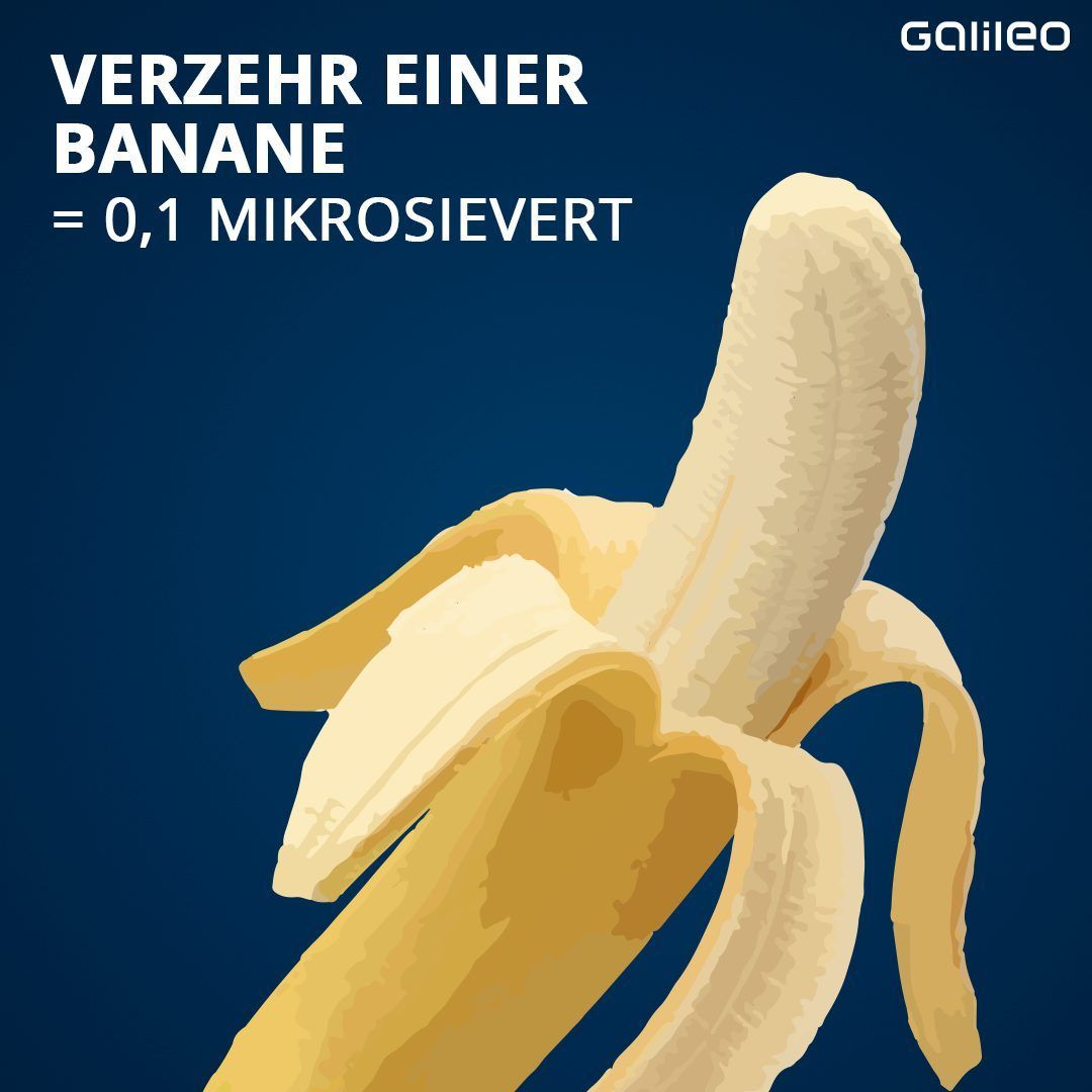 Strahlung im Alltag beim Essen einer Banane