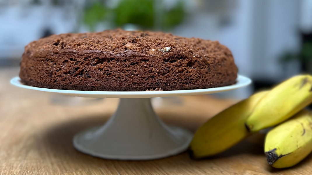 Schokoladenkuchen mit Bananen-Sahne-Füllung&nbsp;