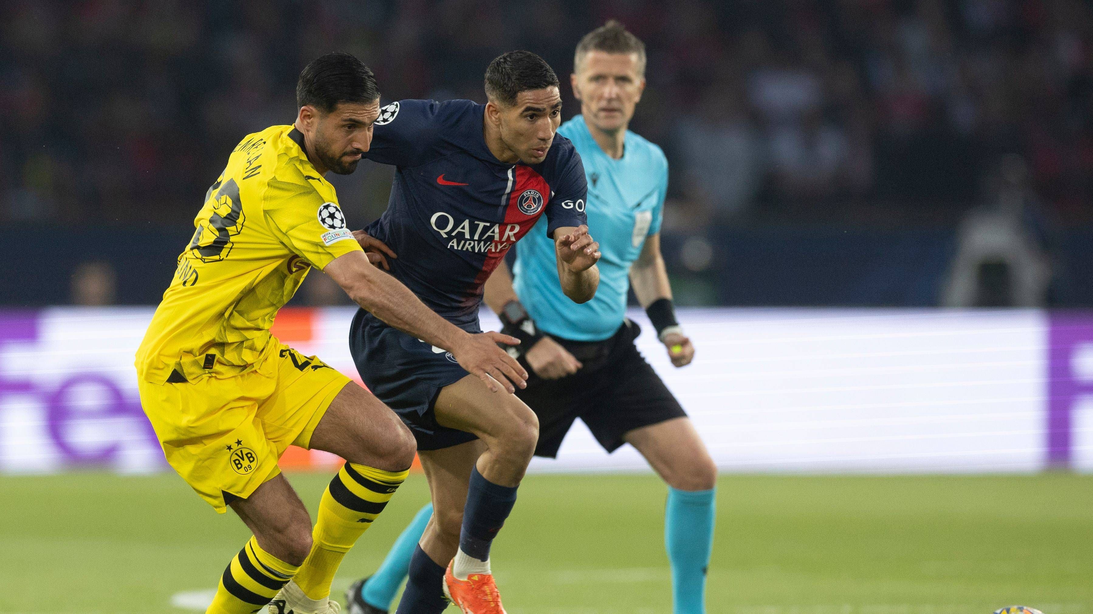 <strong>Achraf Hakimi (Paris St. Germain)</strong><br>Paris versucht es von Beginn an über ihn. Bereits nach fünf Minuten ist er zweimal in der Lage, relativ frei zu flanken. Das Problem ist nur, dass er mit den großen Räumen so gar nichts anzufangen weiß. Hätte das Spiel prägen können, vielleicht müssen, tat sich aber schwer mit guten Ideen. <strong><em>ran</em></strong>-Note: 4.