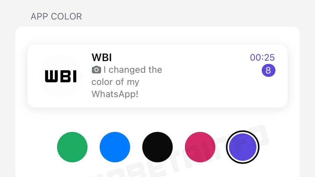 Bisher war bei Whatsapp keine Farbauswahl für das Design möglich. Doch das soll sich bald ändern.