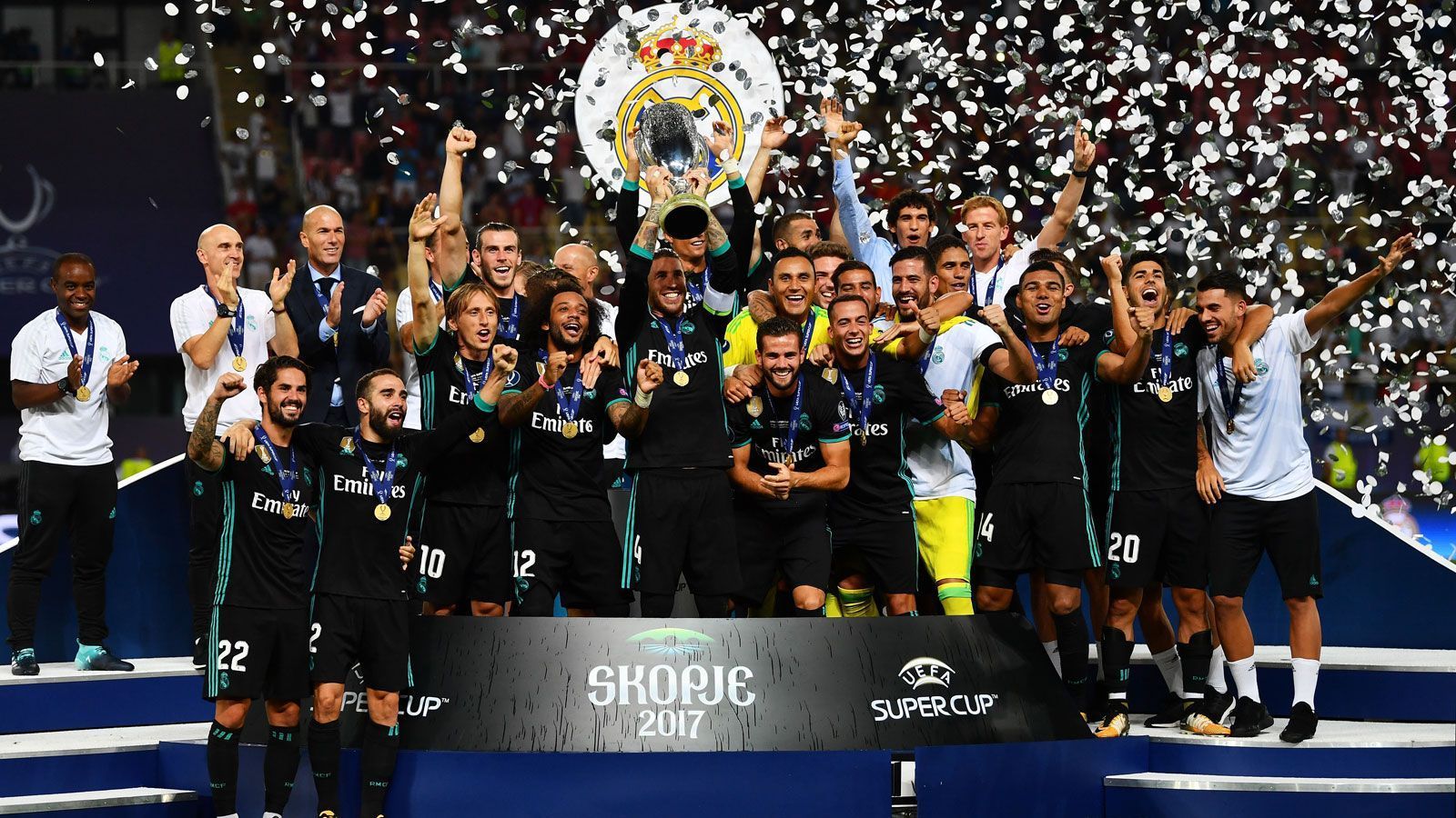 
                <strong>15. August UEFA Supercup Real Madrid - Atletico Madrid</strong><br>
                Der nächste Supercup: Am 15. August kann Real Madrid den nächsten internationalen Titel einsammeln. Der Champions-League-Sieger trifft auf Europa-League-Sieger und Stadtrivale Atletico Madrid. 
              
