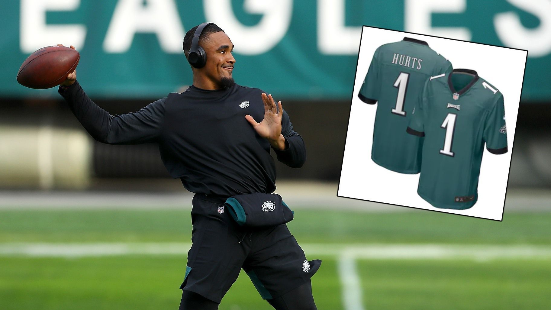 
                <strong>Platz 13: Jalen Hurts (Home-Trikot)</strong><br>
                &#x2022; Team: Philadelphia Eagles - <br>&#x2022; Position: Quarterback - <br>&#x2022; seit 2020 in der NFL<br>
              