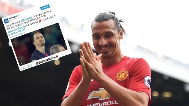 
                <strong>Die Transferoptionen von Zlatan Ibrahimovic</strong><br>
                Zlatan Ibrahimovic erhält bei Manchester United keinen neuen Vertrag. Nach nur einem Jahr bei den "Red Devils" muss sich der aktuell verletzte Stürmer einen neuen Klub suchen. Hertha BSC gibt per Twitter ein nicht ganz ernst gemeintes Angebot ab: "Wir haben zwar noch immer kein Geld - aber du könntest zum ersten Mal die Bundesliga gewinnen." Aber wenn nicht zur Hertha, wohin könnte Ibra dann wechseln? "Fox Sports" hat einige Klubs zusammengestellt, die für ihn in Frage kommen.
              