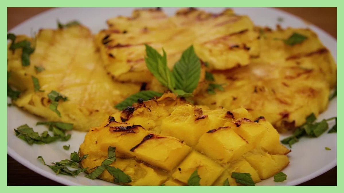 gegrillte Ananas und Mango