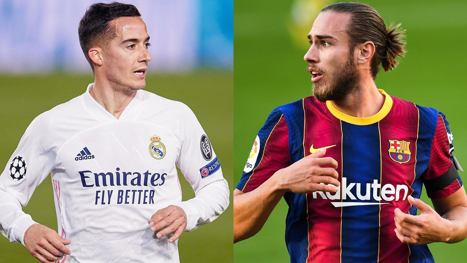 
                <strong>Lucas Vazquez vs. Oscar Mingueza</strong><br>
                Routinierte Allzweckwaffe gegen aufstrebenden Jungstar. So kann man das Duell zwischen Reals Lucas Vazquez und Barcas Oscar Mingueza umschreiben. Was zunächst als Improvisation anmutete, entpuppte sich mit Vazquez als Rechtsverteidiger seit Wochen als kluger Schachzug von Real-Coach Zinedine Zidane. Der 29-jährige Vazquez, der im Sommer ablösefrei ist und unter anderem von den Bayern umworben werden soll, sticht durch seine Vielseitigkeit Barcas Jungstar Mingueza knapp aus. Das 21 Jahre alte Eigengewächs darf sich aber im Kader Barcelonas dennoch als Sieger der bisherigen Saison sehen, denn er etablierte sich überraschend in der Startelf des Star-Ensembles der Katalanen. Dennoch: Der Punkt geht in dem Fall an Routinier Vazquez. 1:1
              