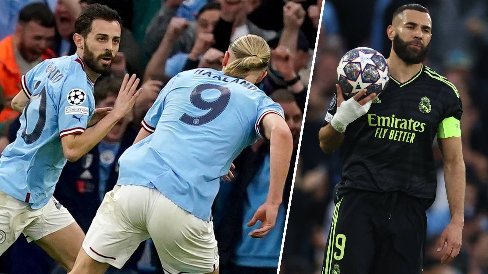 
                <strong>Manchester City vs. Real Madrid: So schlugen sich die Topstars</strong><br>
                Machtdemonstration in Himmelblau! Manchester City hat Real Madrid im Halbfinal-Rückspiel der Champions League die Grenzen aufgezeigt und den Titelverteidiger beim 4:0 (2:0) phasenweise an die Wand gespielt. Während die Leistungsträger Citys fast ausnahmslos lieferten, erlebten die Königlichen ihre Götterdämmerung. ran hat die Noten zu den Topstars beider Teams.
              