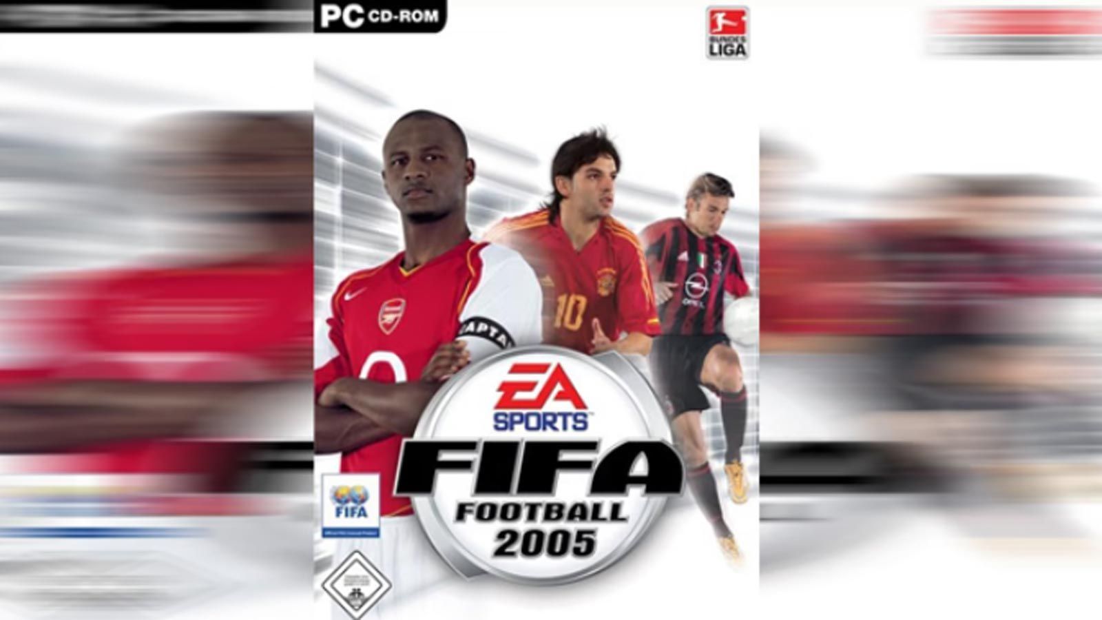 
                <strong>FIFA 2005</strong><br>
                FIFA 2005 - Cover-Spieler: Patrick Vieira, Fernando Morientes und Andrij Schewtschenko.
              