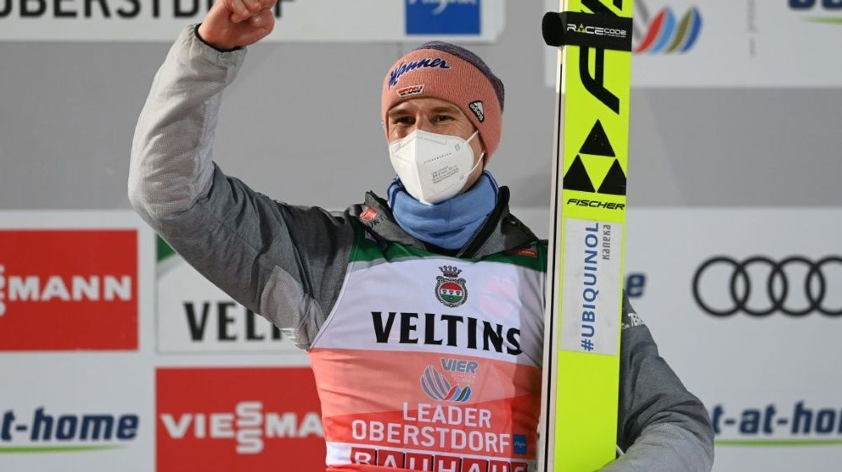 Nerven aus Stahl bewies Karl Geiger in Oberstdorf