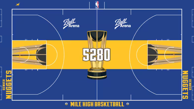 <strong>Denver Nuggets<br></strong>Der aktuelle Champion mit dunkelblau-goldenem Anstrich in der Ball Arena. Definitiv eines Champions würdig.