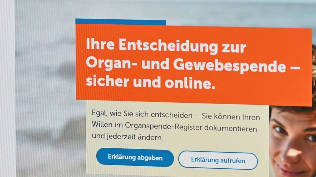 Das Online-Portal zur Registrierung zur Organspende