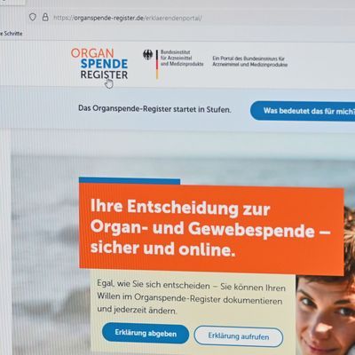 Das Online-Portal zur Registrierung zur Organspende