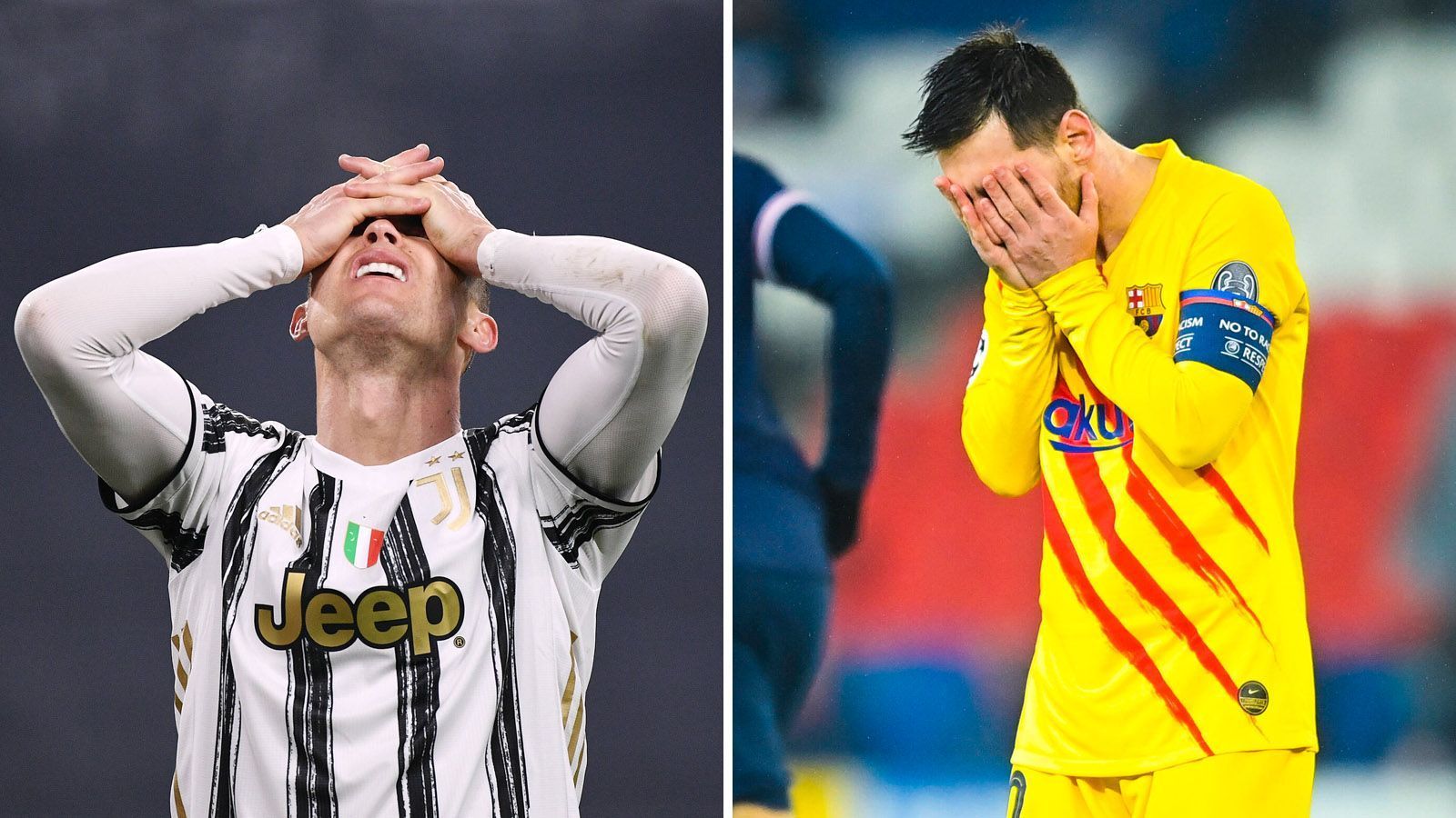 
                <strong>Wie vor 16 Jahren: Cristiano Ronaldo und Lionel Messi verpassen CL-Viertelfinale</strong><br>
                Aus der Traum! Cristiano Ronaldo (l.) und Lionel Messi scheitern mit ihren Teams jeweils im Achtelfinale der Champions League. Das gab es zuletzt vor 16 Jahren, als Ronaldo mit Real Madrid und Messi mit dem FC Barcelona in der Runde der letzten 16 die Segel streichen mussten. Doch wie sah die (Sport-) Welt damals aus? Wir wagen einen Rückblick auf die Zeit, als Messi und Ronaldo am Beginn ihrer Karriere standen. 
              