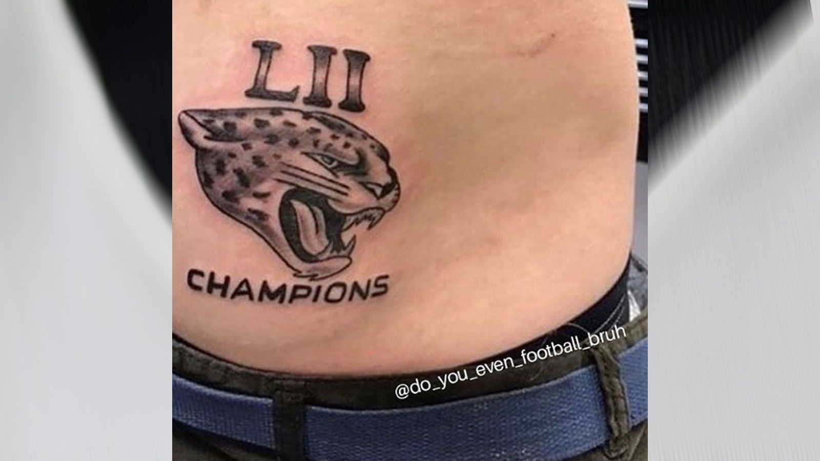 <strong>Jacksonville Jaguars als Super-Bowl-Champion</strong><br>
                Teil eins aus der Kategorie: Wenn Wünsche nicht wahr werden. Dieser Fan sagte den Triumph der Jacksonville Jaguars im Super Bowl LII voraus. Dabei lag er gar nicht einmal so weit daneben - denn das Team aus Florida scheiterte erst im AFC Championship Game nach einigen fragwürdigen Entscheidungen an den New England Patriots - und das auch nur knapp mit 20:24.
