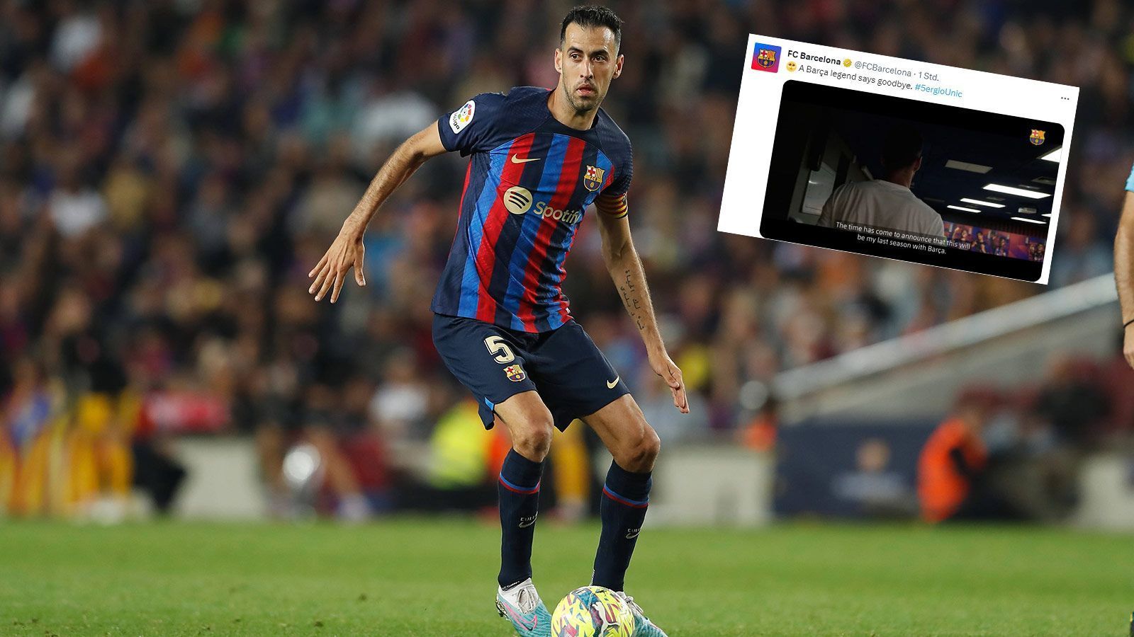 
                <strong>Sergio Busquets verkündet Barca-Abschied</strong><br>
                Die Zeit von Sergio Busquets beim FC Barcelona wird im Sommer nach 18 Jahren zu Ende gehen. Das hat der Mittelfeldstar in einem emotionalen Video auf den Twitter-Kanälen des Vereins bekannt gegeben. Darin bedankte die Klub-Legende sich bei allen Angestellten und Fans der "Blaugrana". Es sei ihm nicht leichtgefallen, doch die Zeit sei gekommen, um sich zu verabschieden. Der 34-Jährige war 2005 in Barcelonas Jugendabteilung gewechselt. Mit den Katalanen gewann er achtmal die spanische Meisterschaft, siebenmal die Copa del Rey und dreimal die Champions League. In mehr als 700 Pflichtspielen für den Verein erzielte er 18 Tore und bereitete 45 weitere Treffer vor. Seine finale Saison mit Barca wird Busquets wohl mit seinem neunten Meistertitel beenden, denn der Verein führt die Tabelle von LaLiga souverän mit 13 Punkten Vorsprung an.
              