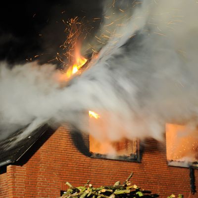 Haus in Flammen