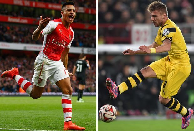 
                <strong>Alexis Sanchez vs. Ciro Immobile</strong><br>
                Manche sagen, der FC Arsenal bestehe derzeit einzig aus Alexis Sanchez. Zwölf Tore stehen zur Zeit auf seinem Konto, doppelt so viel wie bei Immobile. Auch technisch gesehen dürfte der Chilene den Italiener überflügeln. Sieg Arsenal. Arsenal 7:7 BVB.
              