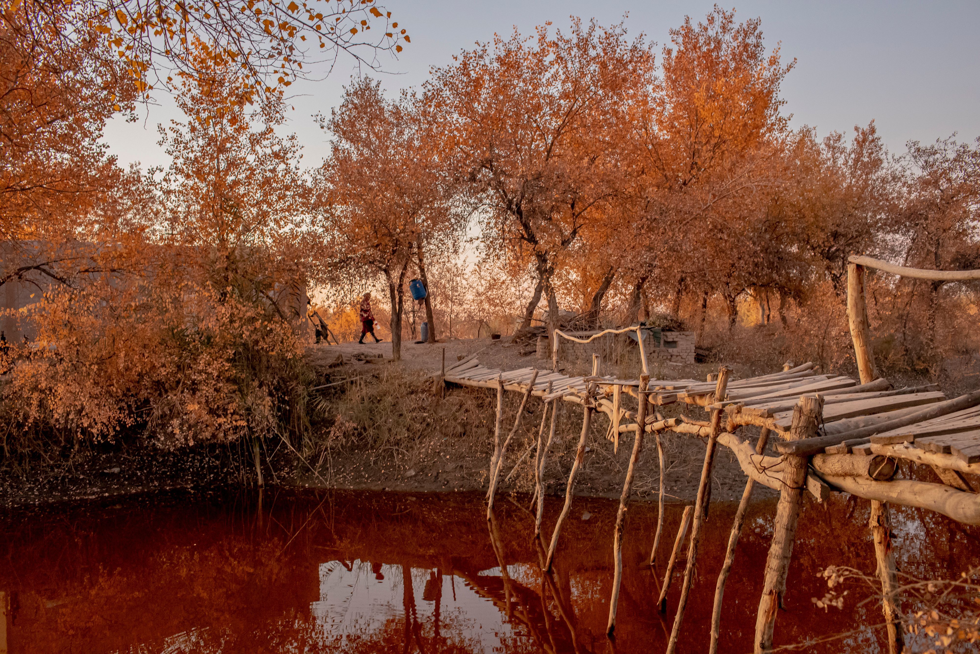 Usbekistan: Der reichlich vorhandene Schlamm im Fluss Amu Darya verleiht dem Wasser oft eine dunkelrote Farbe.