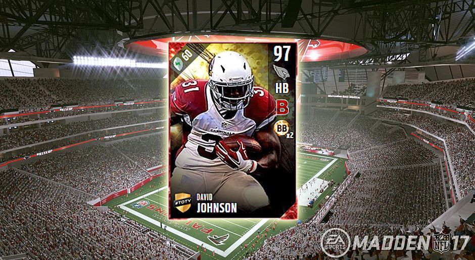 
                <strong>Running Back: David Johnson</strong><br>
                Running Back: David JohnsonTeam: Arizona CardinalsGesamt-Stärke: 97
              