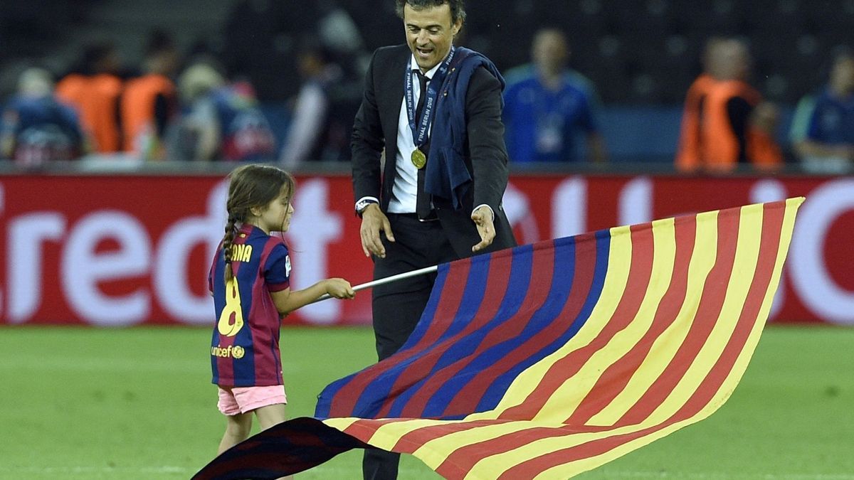 Luis Enrique mit seiner Tochter Xana 2015