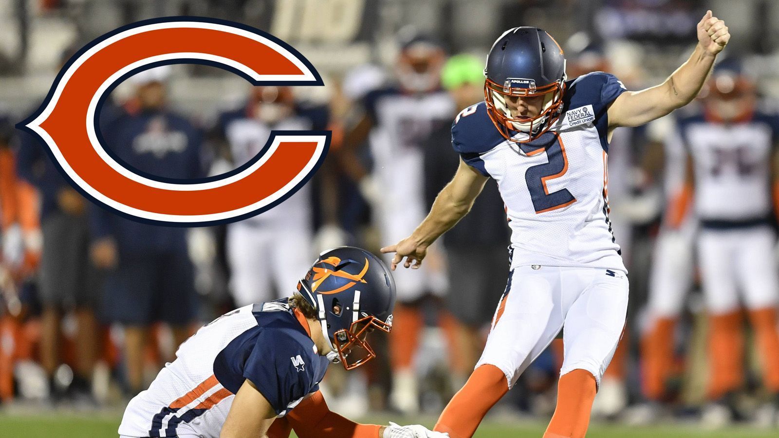 
                <strong>Chicago Bears</strong><br>
                Bisher verpflichtete Spieler aus der AAF:Elliott Fry (Kicker, Orlando Apollos)
              