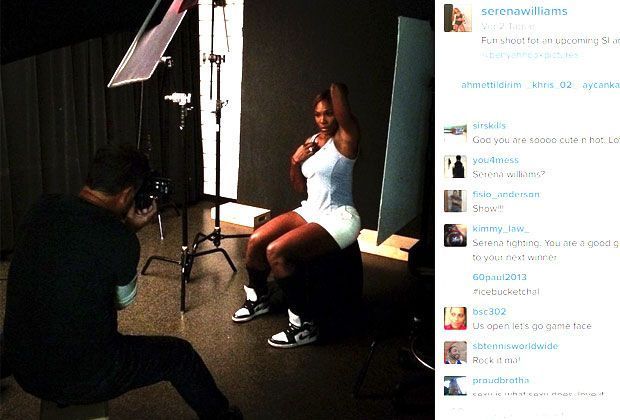 
                <strong>Serena Williams</strong><br>
                Auch dafür bleibt Serena genug Zeit: Für die "Sports Illustrated" posiert die jüngere Williams-Schwester in einem Foto-Studio.
              
