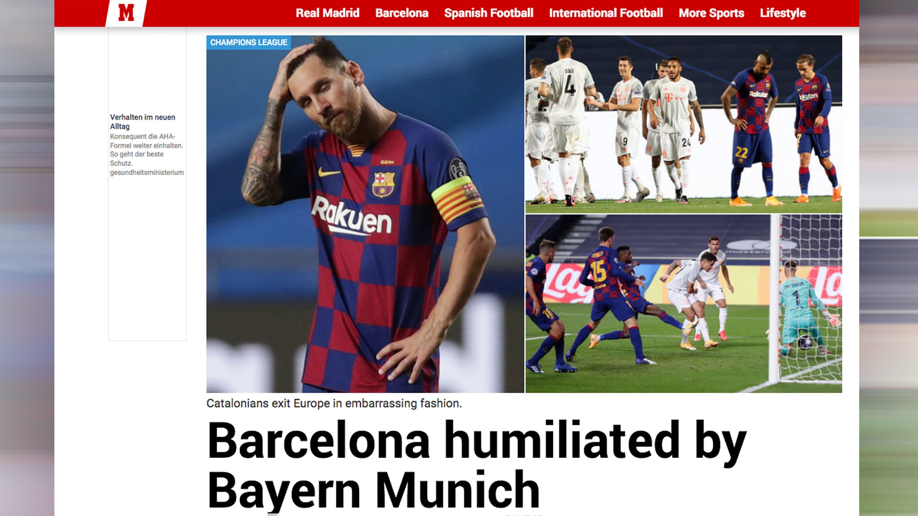 
                <strong>Spanien</strong><br>
                Marca: Barcelona von Bayern München gedemütigt
              