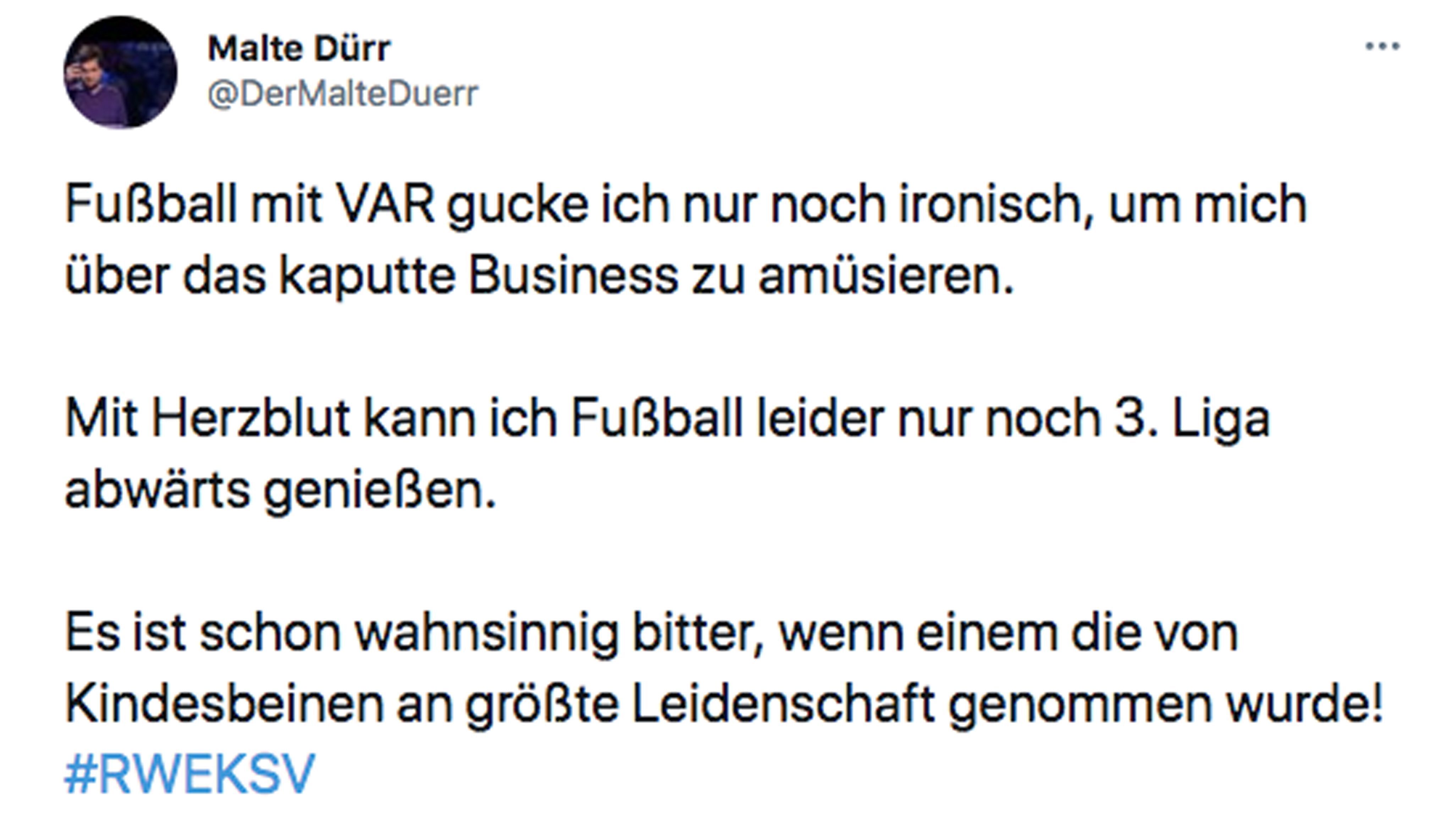 
                <strong>VAR-Wahnsinn im DFB-Pokal: So reagiert das Netz</strong><br>
                Ist der VAR wirklich nur noch mit Ironie zu ertragen, wie dieser User behauptet?
              