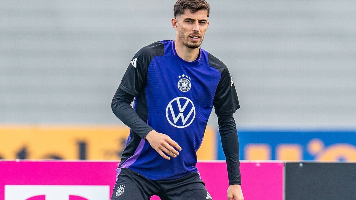 03.09.2024, DFB-Training, Auftakttraining der deutschen Fussball Nationalmannschaft, Deutsche Nationalmannschaft Kai Havertz Wichtiger Hinweis: Gemaess den Vorgaben der DFL Deutsche Fussball Liga b...