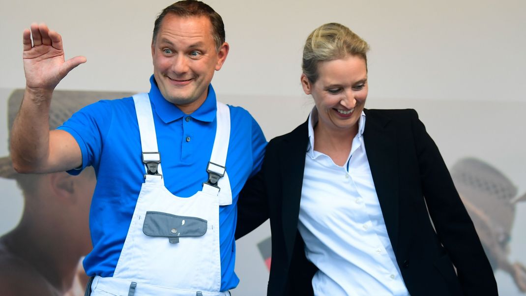 Tino Chrupalla und Alice Weidel: Spitzenduo der Rechtsaußen-Partei AfD. 