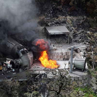 Feuer in der neuseeländischen Unglücksmine Pike River.