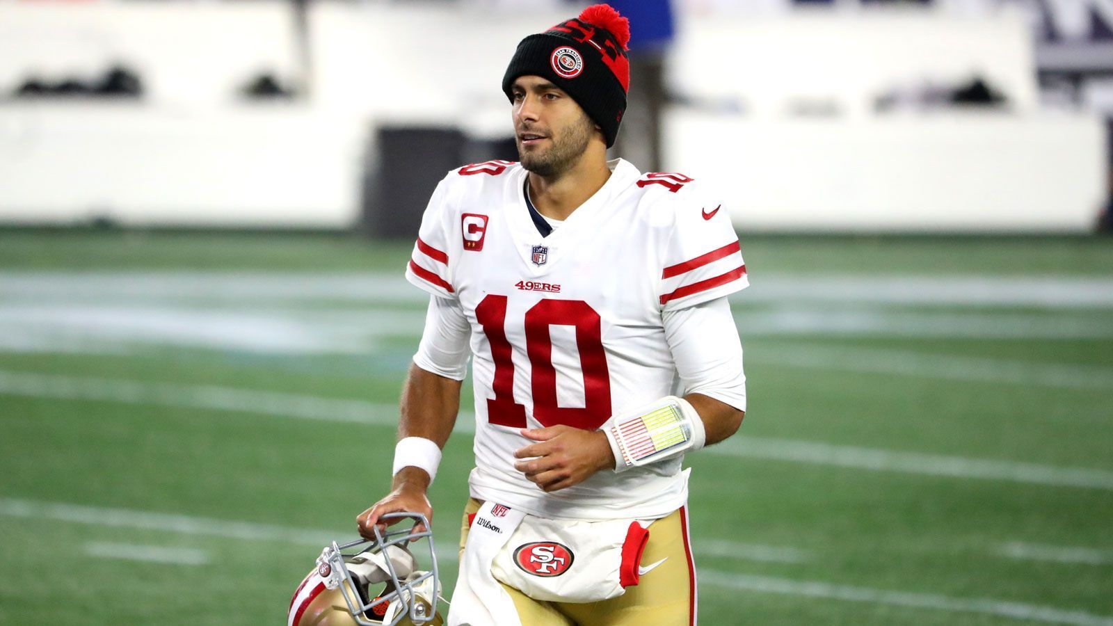 
                <strong>Geteilter 4. Platz: Jimmy Garoppolo (Quarterback, San Francisco 49ers)</strong><br>
                &#x2022; Total Cash: 25.000.000 US-Dollar<br>&#x2022; Vertrag bis nach der Saison 2022<br>
              