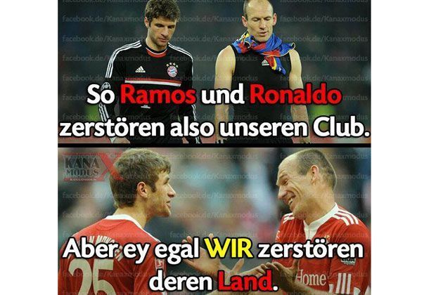 
                <strong>Deutschland - Portugal: So reagiert das Netz</strong><br>
                Für viele Bayern-Fans sind die Siege von Müller (l.) und Robben (r.) über die Kollegen von Real Madrid eine absolute Genugtuung.
              
