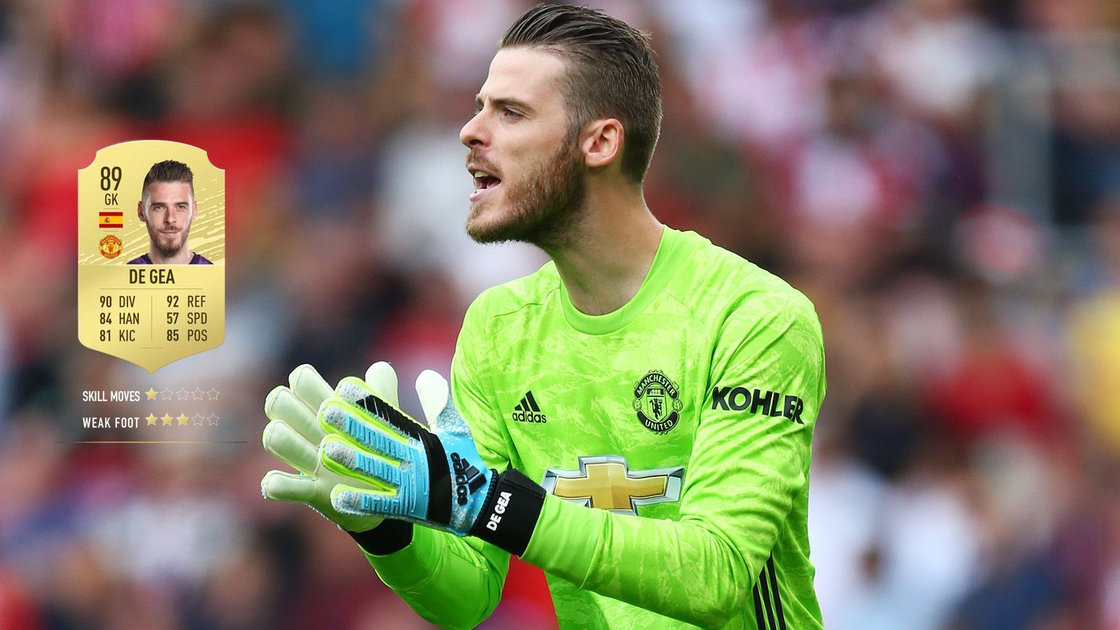 
                <strong>11. David de Gea (Manchester United) </strong><br>
                Gesamtstärke: 89Alter: 28Position: Tor
              